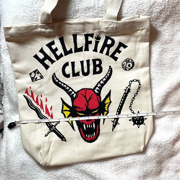NWT Stranger Things x Netflix Hellfire Club Canvas Tote Bag - Picture 11 of 14